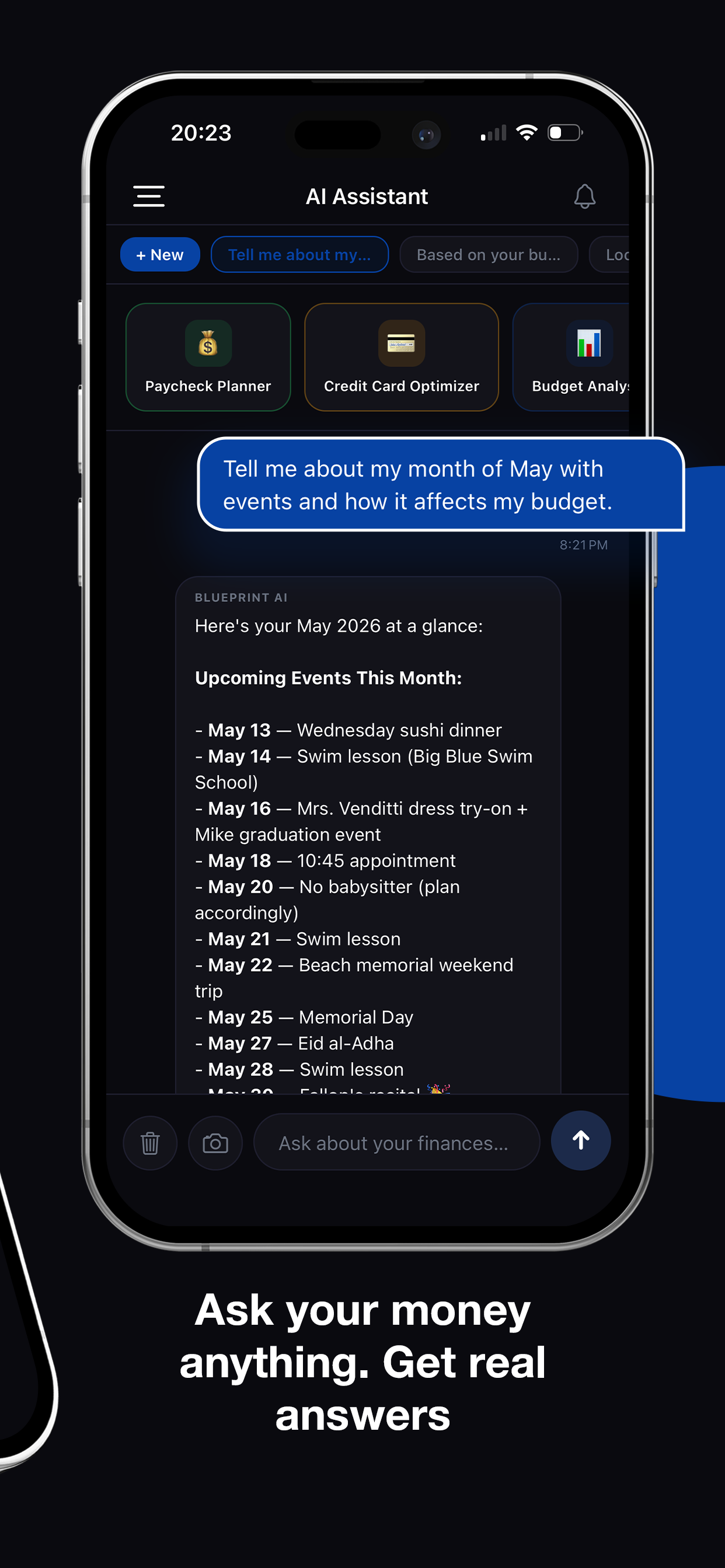 Blueprint AI Assistant screen