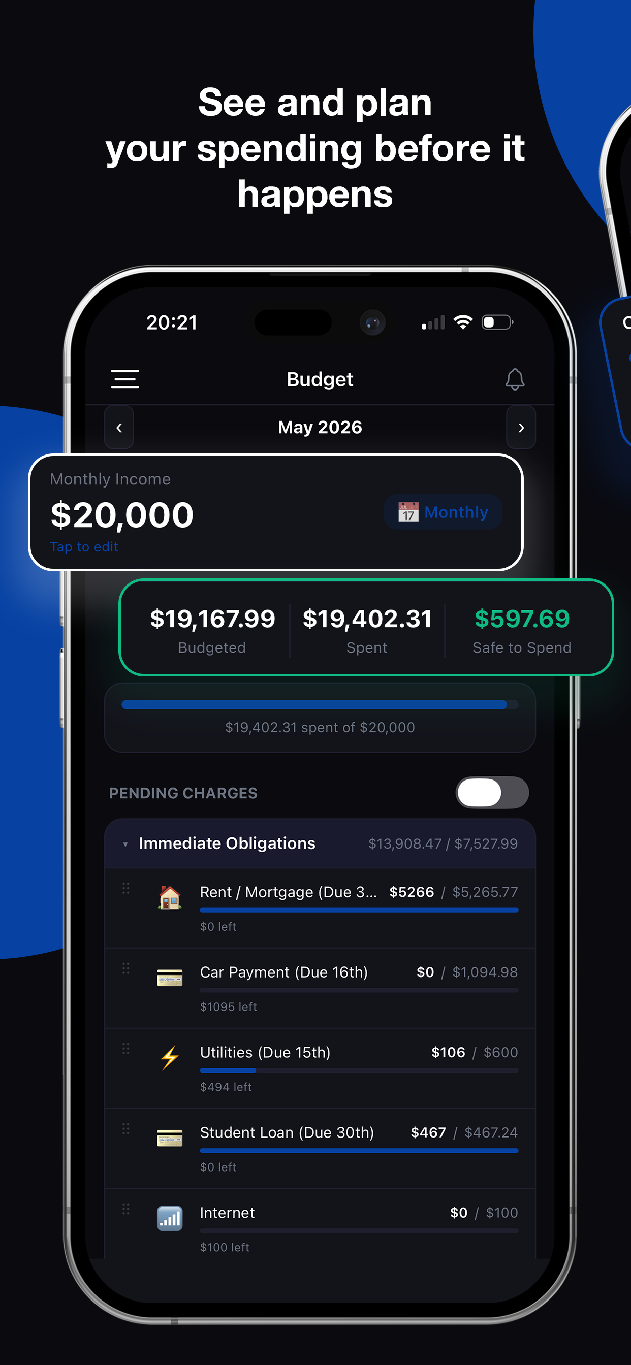 Blueprint Calendar screen